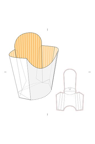 简约矢量立面带效果图包装盒展开图