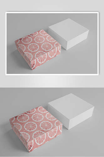 西柚片状粉色包装礼盒展示样机