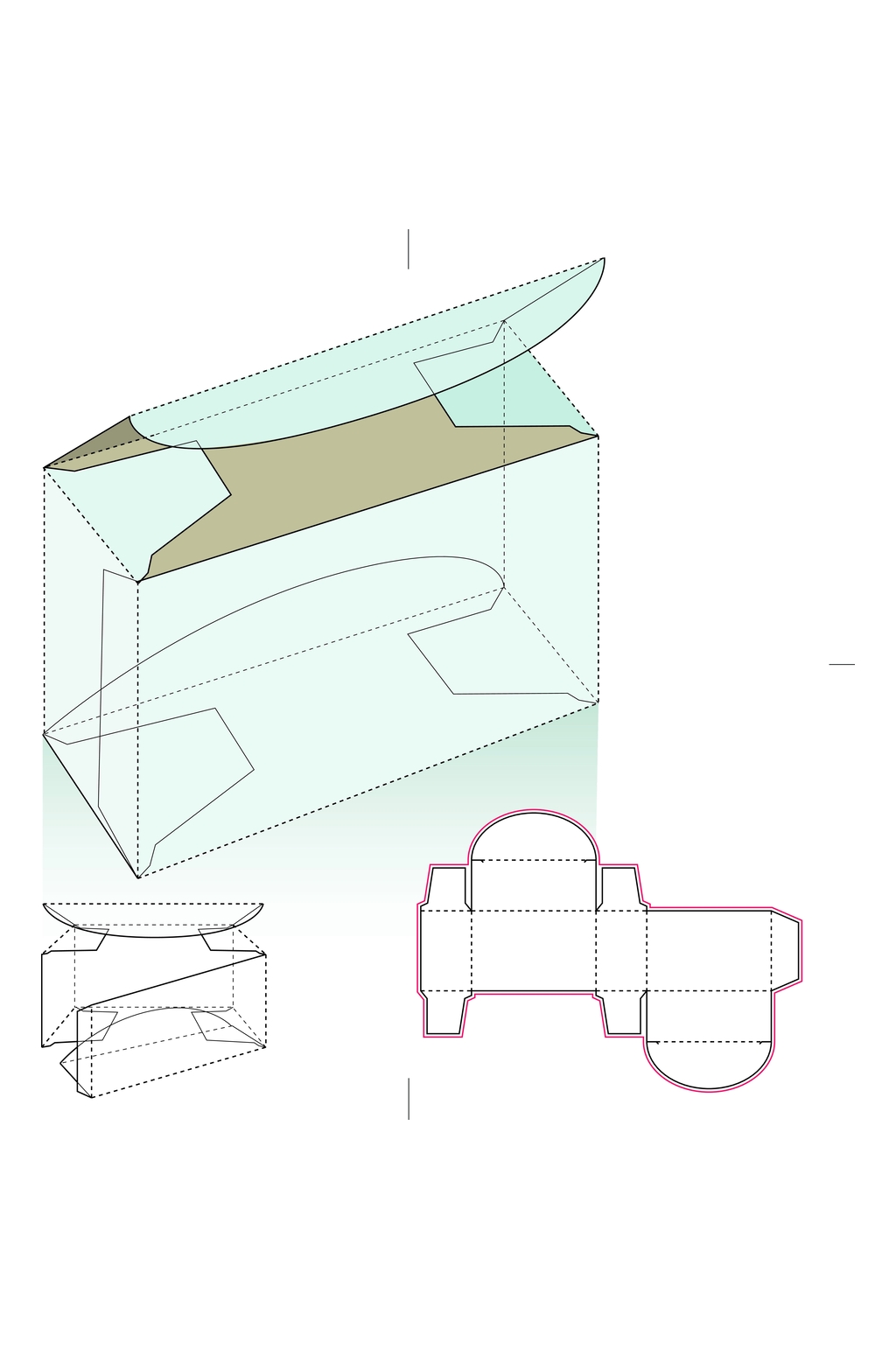创意包装盒纸盒展开矢量模板素材