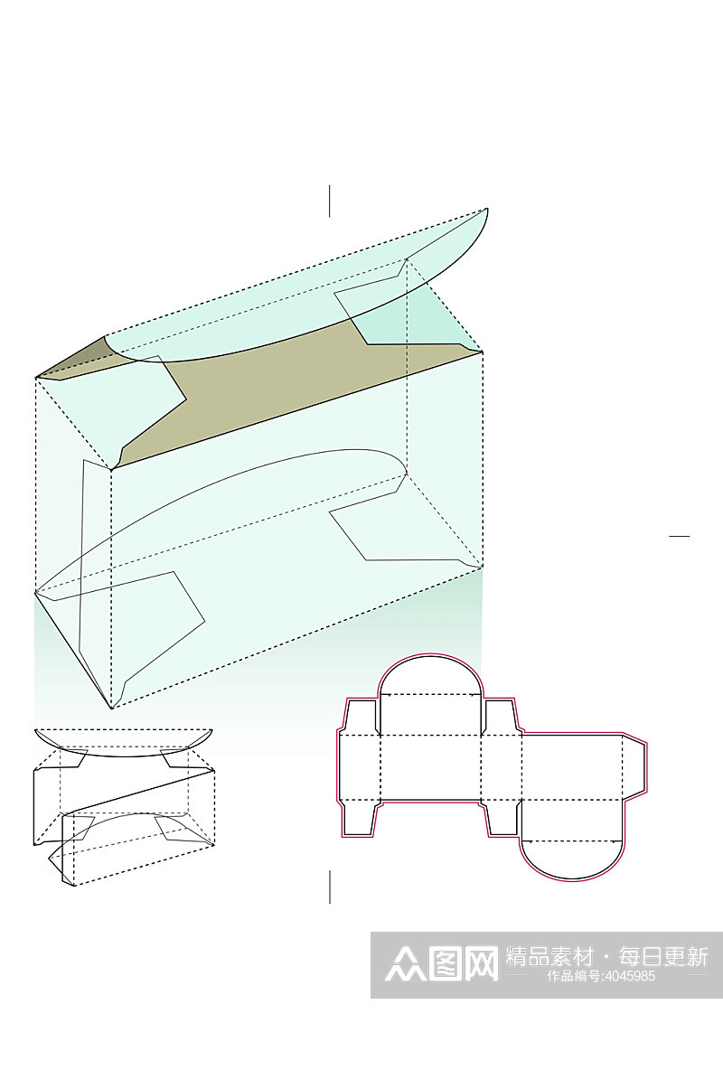 创意包装盒纸盒展开矢量模板素材