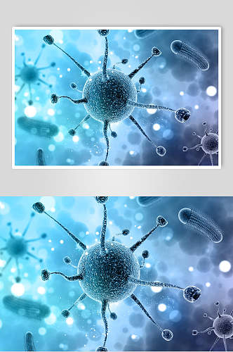 高端大气立体球型虫状医学病毒图片