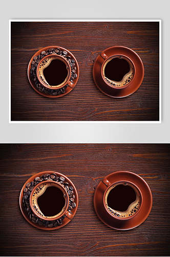 高端大气圆盘茶杯液体深棕咖啡图片