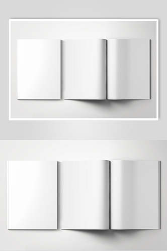 打开灰色大气创意书籍画册贴图样机