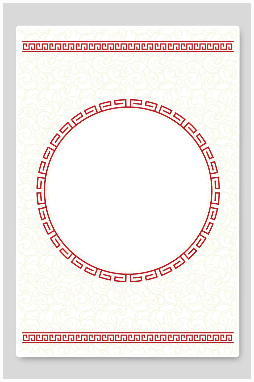 时尚优雅圆圈花纹红中国风矢量背景素材
