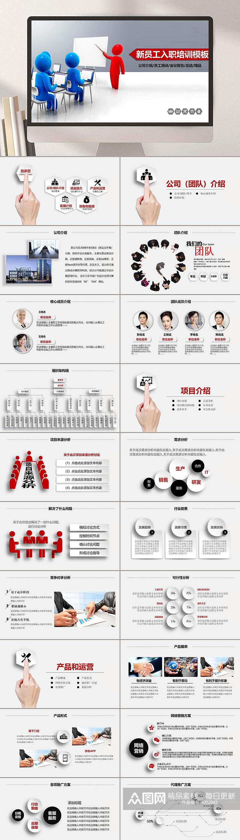 立体新员工入职培训模板商务礼仪PPT素材