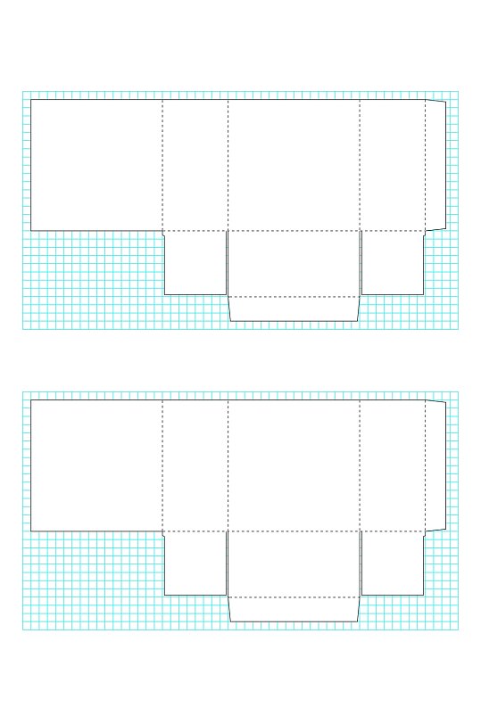 长方形包装盒矢量展开图包装刀模图