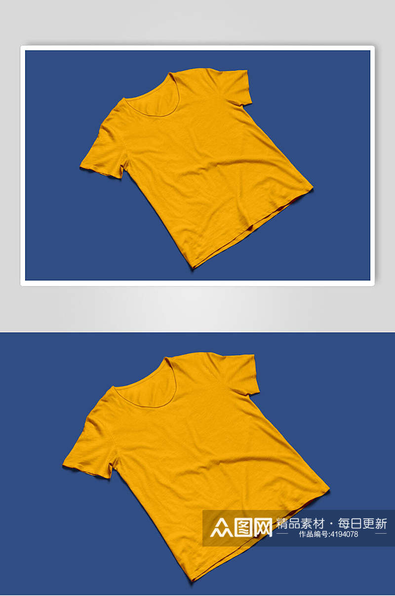 黄色T恤文创VI设计样机素材