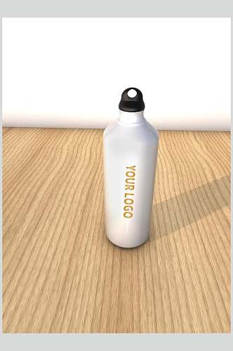瓶子木头纹理保温杯贴图包装样机