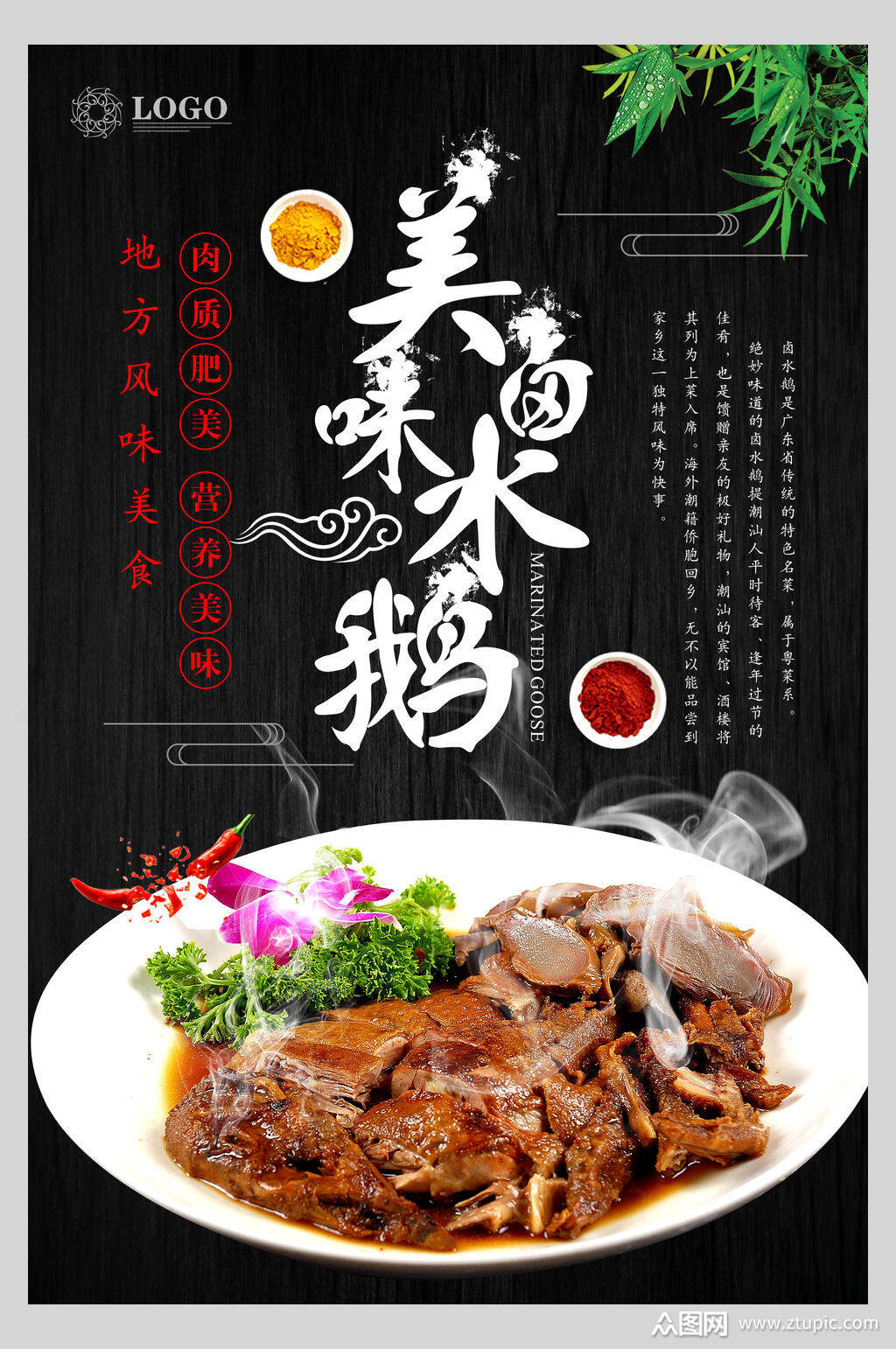 美味卤水鹅营养海报素材