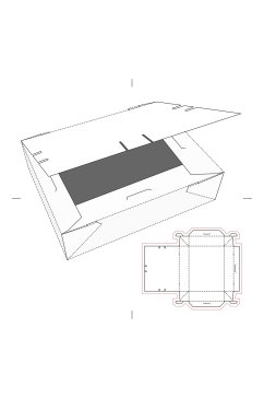 简洁包装盒纸盒展开矢量模板