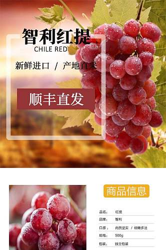智利红提葡萄水果手机版详情页