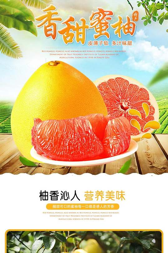 香甜蜜柚柚子水果手机版详情页