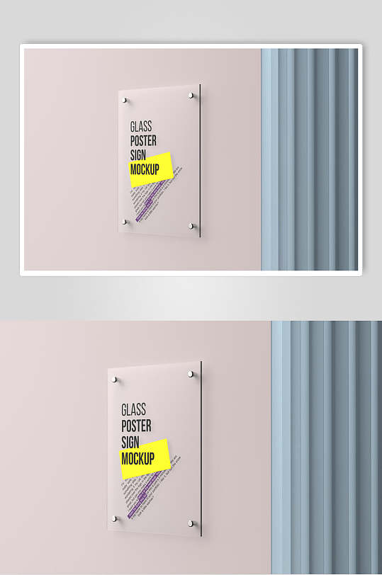 英文窗帘大气创意亚克力门牌样机-众图网