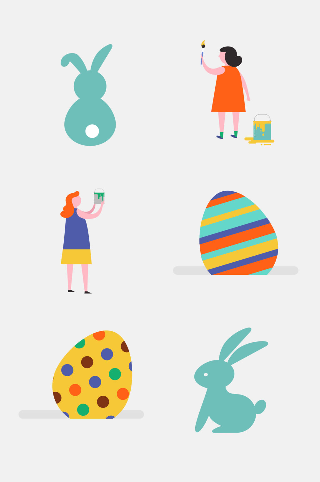 缤纷彩蛋复活节免抠素材素材