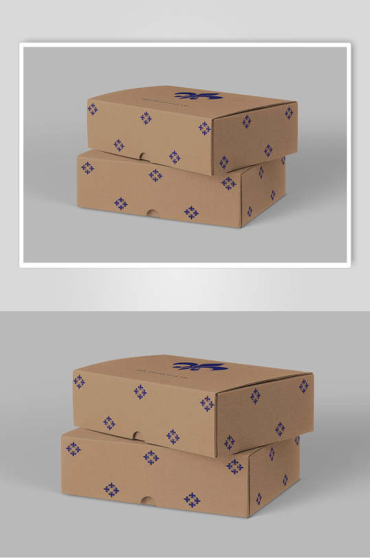 盒子黄清新快递包装智能贴图vi样机