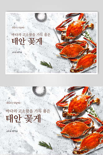 肉蟹韩式海鲜料理海报
