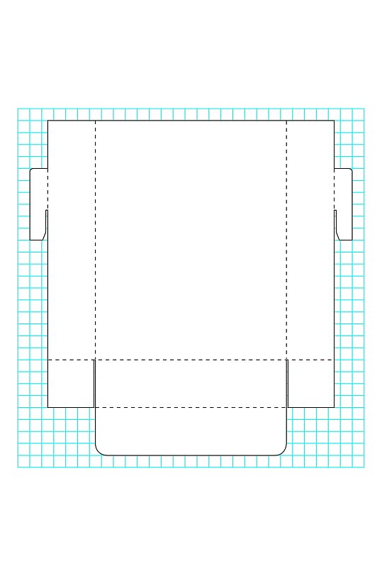 扁平包装盒矢量展开图包装刀模图