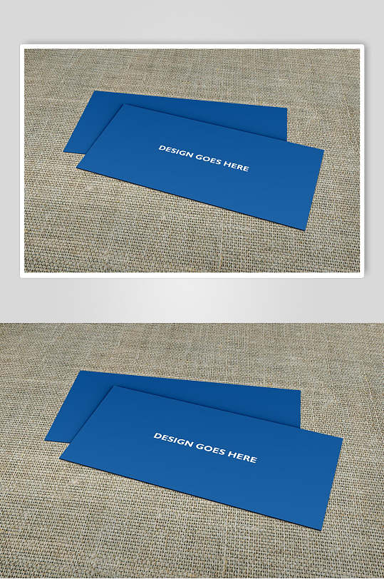 纸张蓝色英文明信片卡片贴图样机