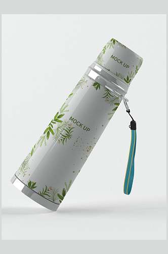 创意植物保温杯贴图包装样机