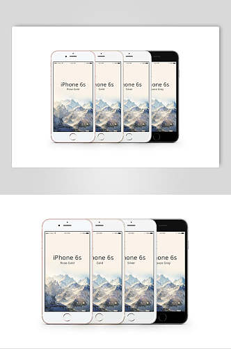 英文山间苹果手机屏幕贴图样机