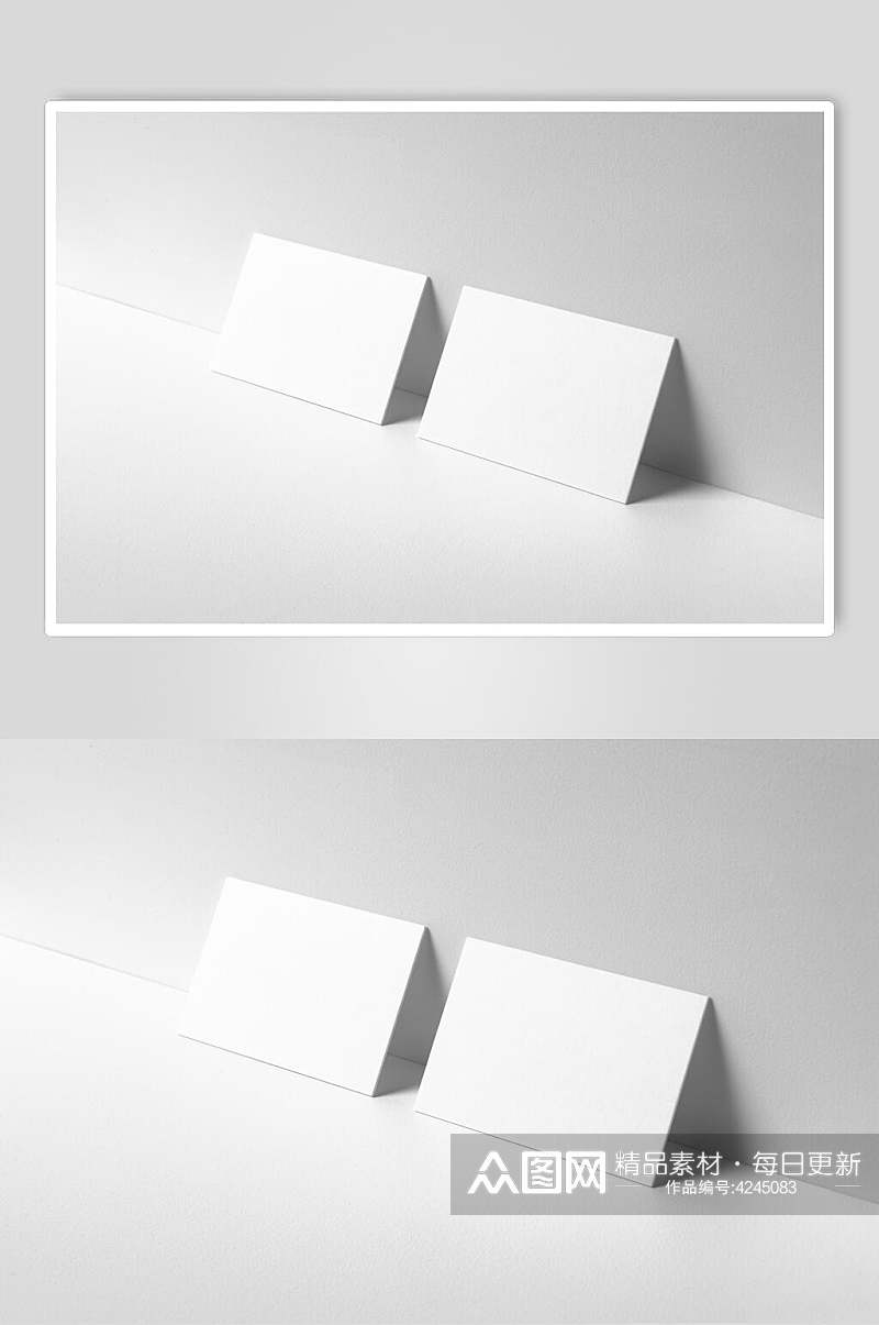 立体留白纸张白色名片贴图展示样机素材