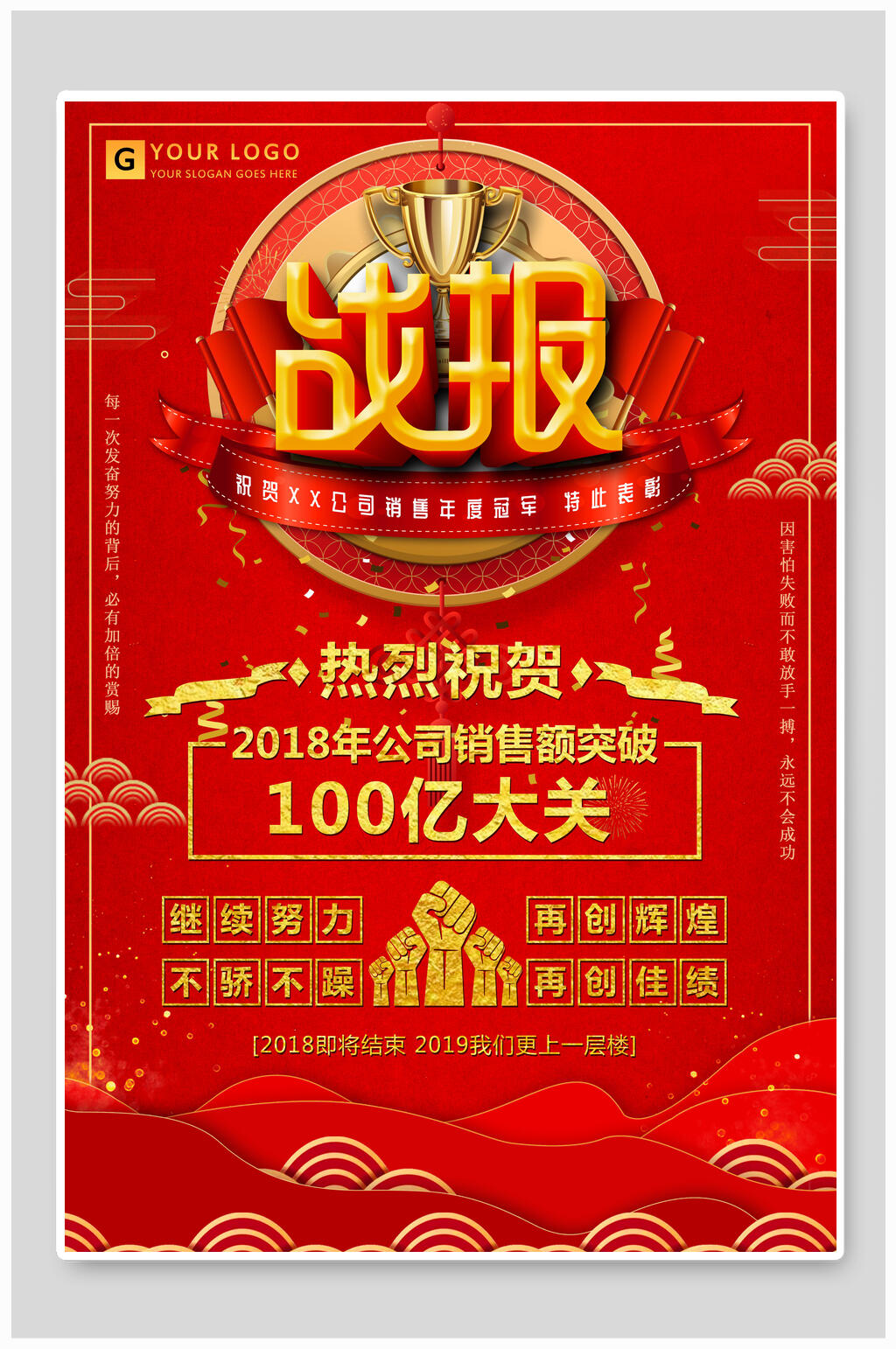 奖杯销售战报素材
