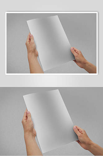 手指灰色大气创意书籍画册贴图样机
