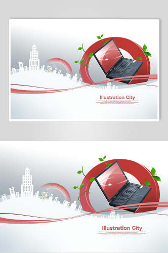 笔记科技创意城市发展海报