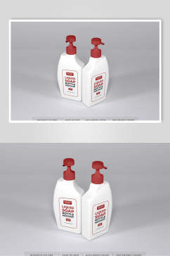 瓶子红白大气创意简约风挤压瓶样机