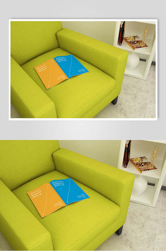 长方形沙发画册书本册子贴图样机