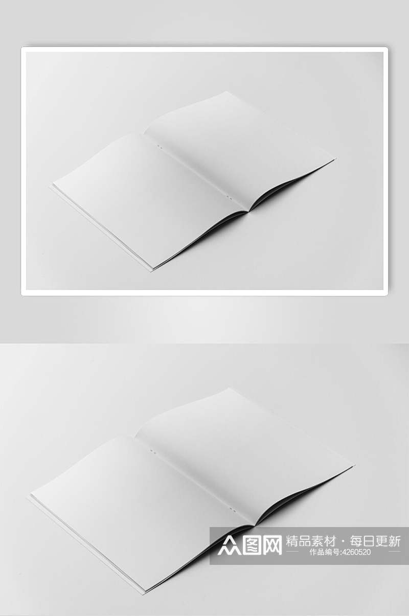 白色背景创意书籍画册贴图样机素材