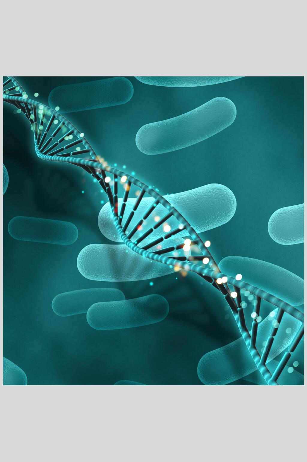 绿色条状螺旋式医学病毒图片素材