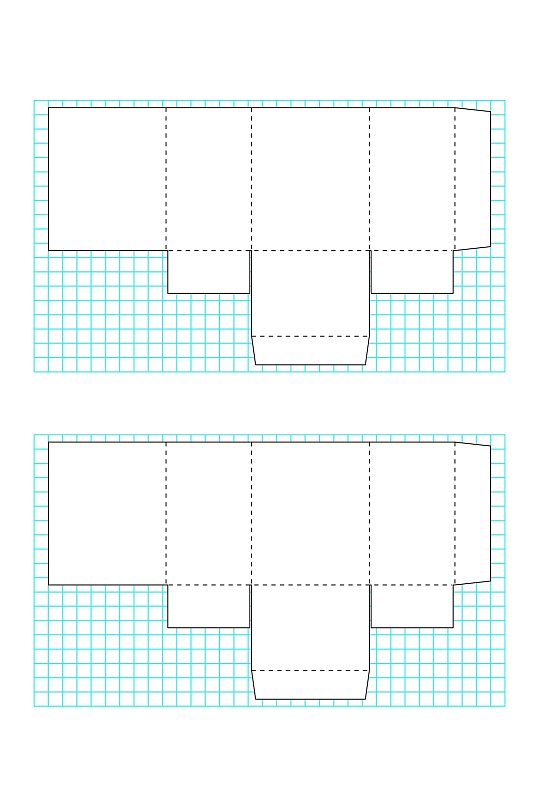 立体固定包装盒矢量展开图包装刀模图