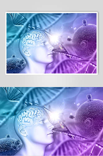高端大气人脸螺旋结构体医学病毒图片