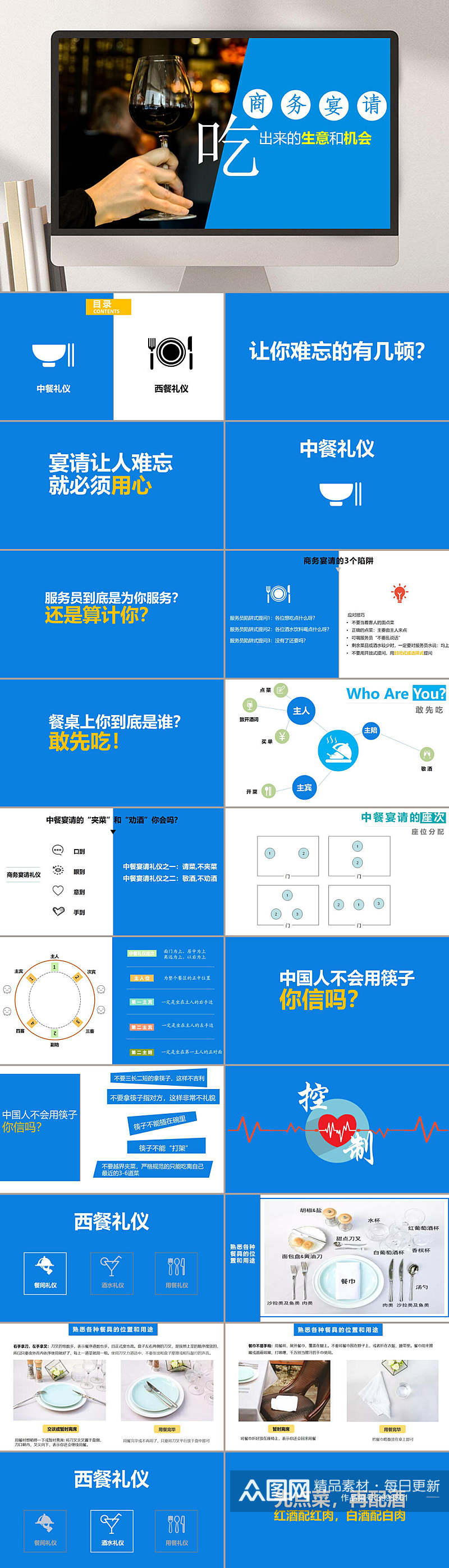 商务宴请新员工入职培训礼仪PPT素材