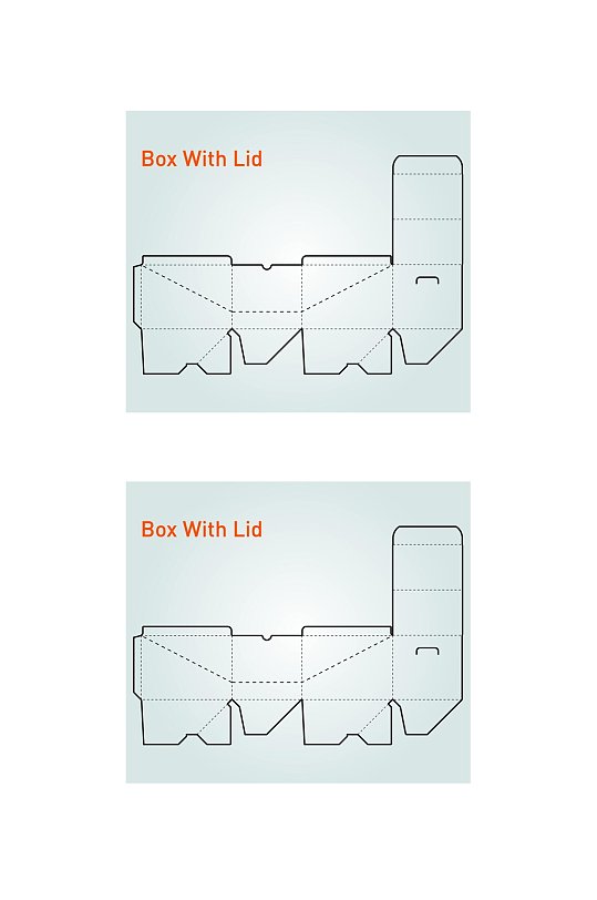 潮流包装盒纸盒展开矢量模板
