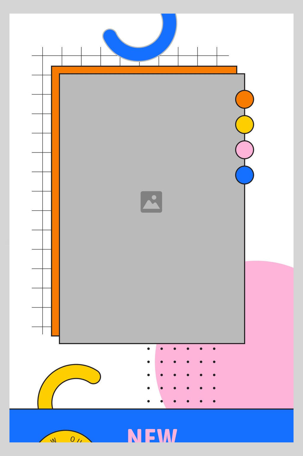 白色格子创意几何简约海报素材