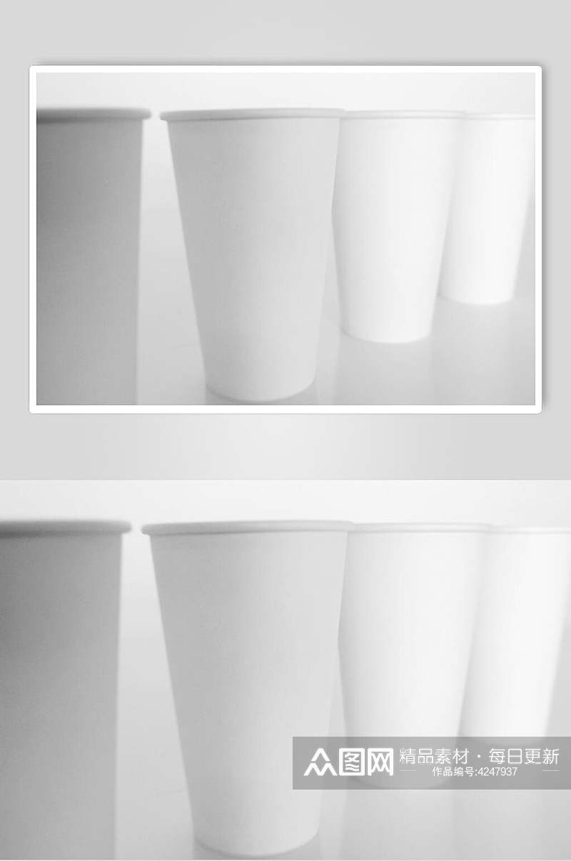 圆形阴影灰色饮品纸杯贴图样机素材