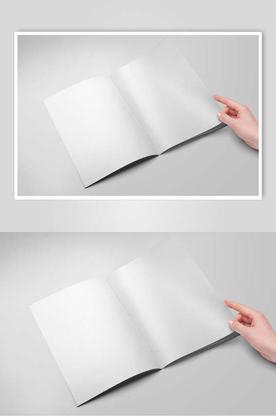 打开手指大气创意书籍画册贴图样机