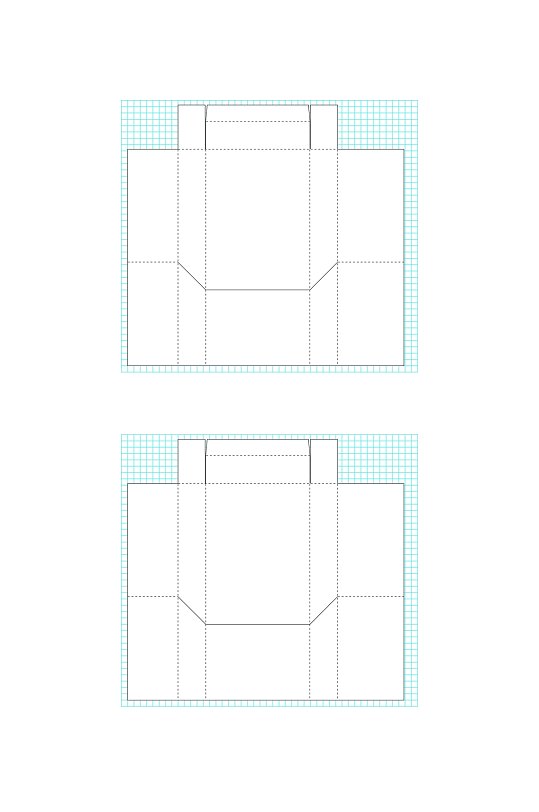 高端包装盒矢量展开图包装刀模图