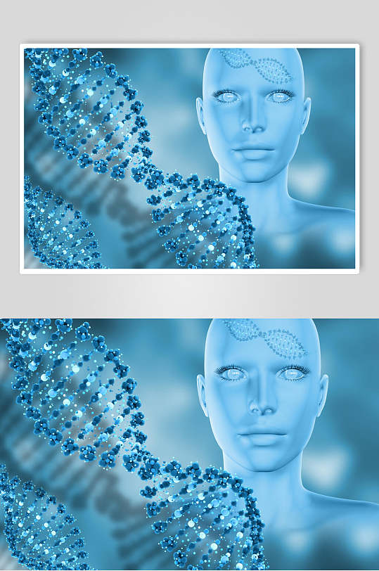 人体脑部蓝色干细胞医学病毒图片