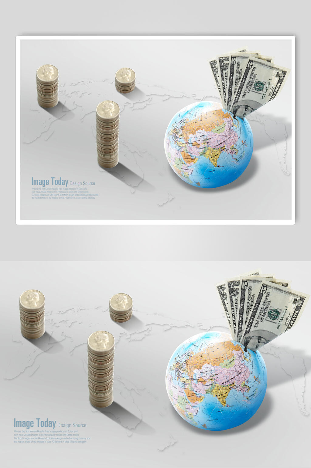 创意金币地球金融海报素材