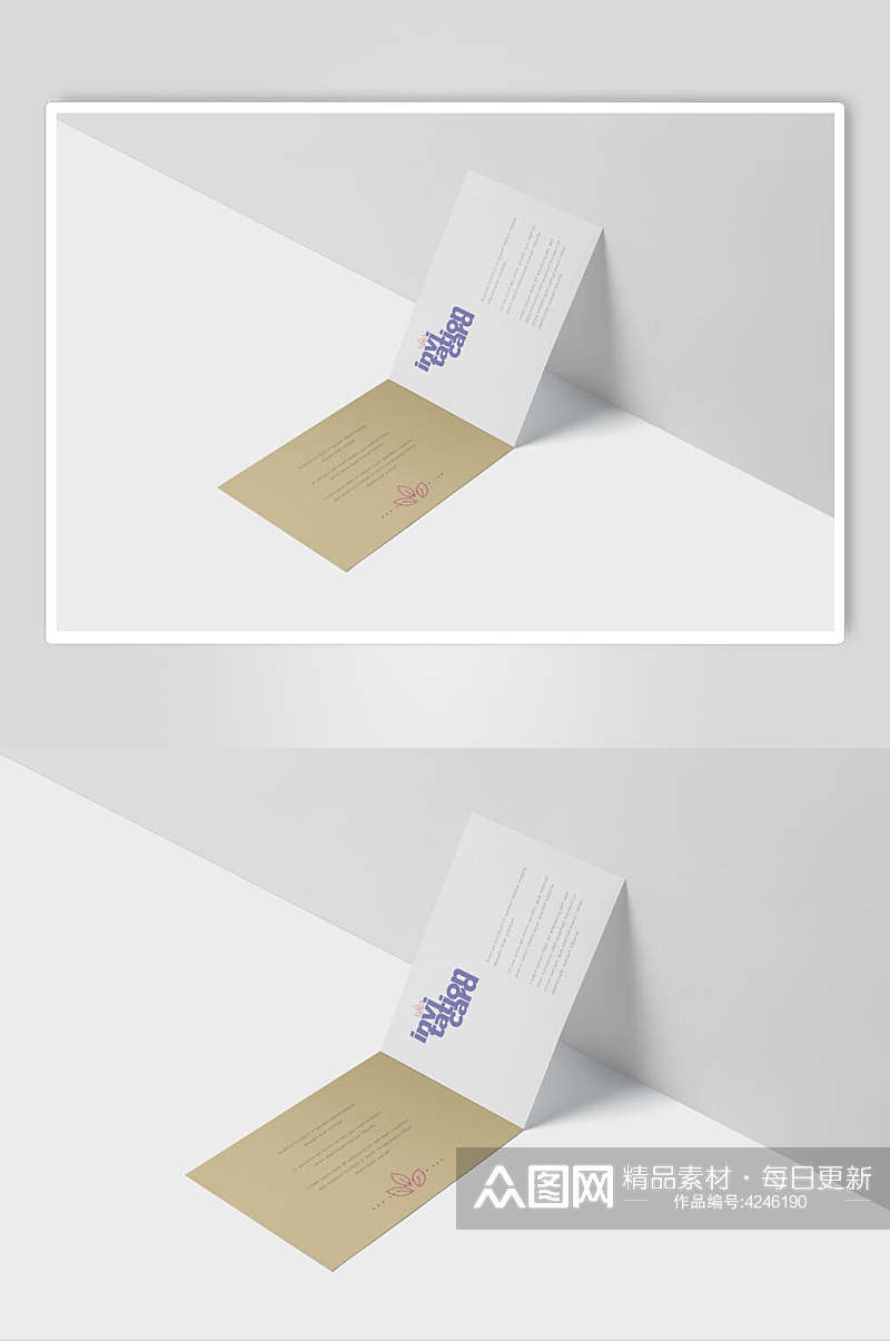 纸张卡片清新大气创意阴影折页样机素材