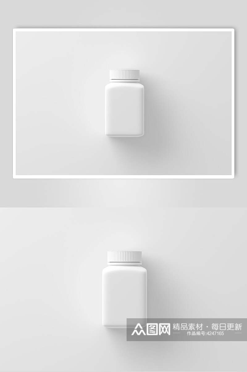 立体留白灰色大气创意简约瓶子样机素材