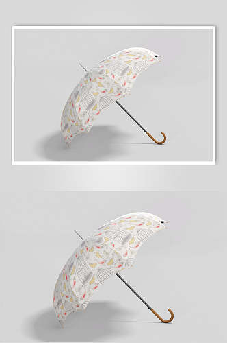 唯美黄色大气创意雨伞印花贴图样机