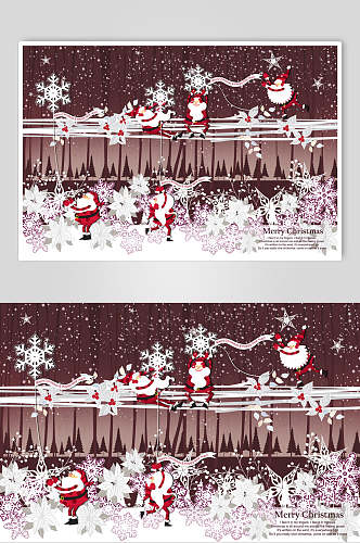 雪花红色圣诞节海报