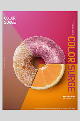 甜甜圈三D果蔬餐具海报
