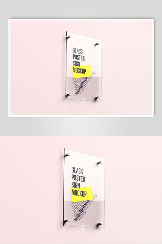 粉色英文大气创意亚克力门牌样机-众图网