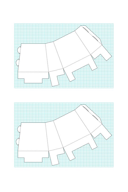 简约包装盒矢量展开图包装刀模图