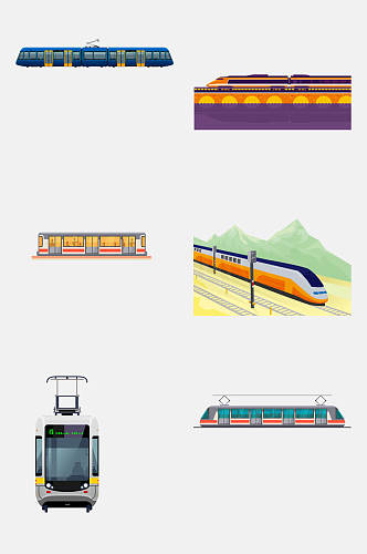清新高铁动车免抠素材